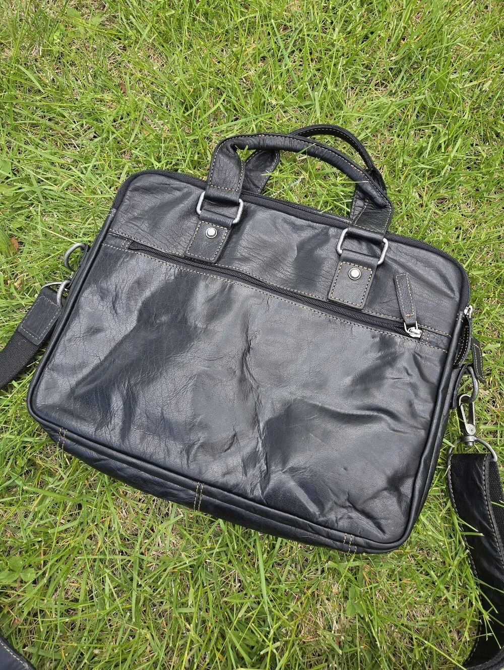 Jack Georges Voyager Professional Leather Briefcase - Black
